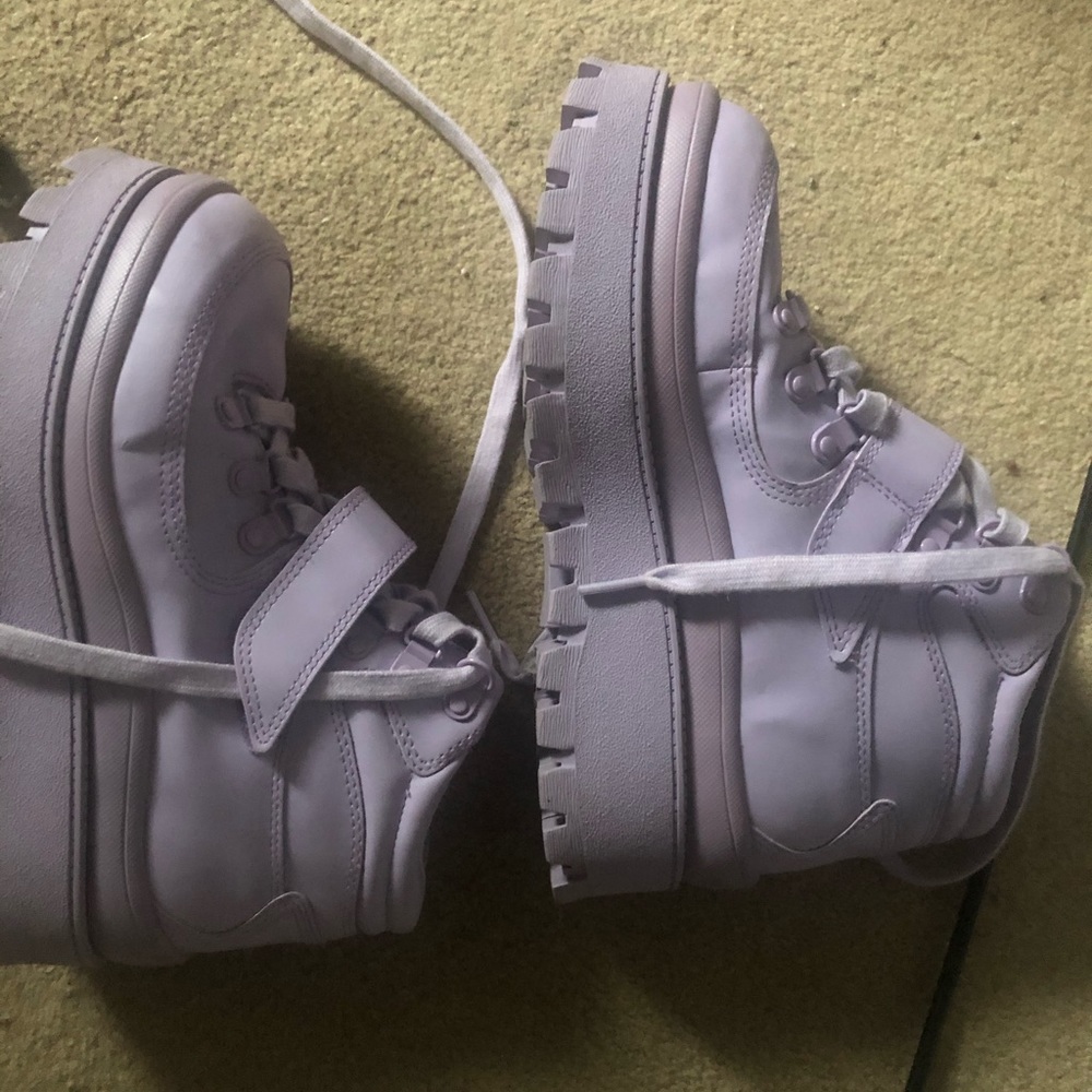 Jeffrey Campbell lilac high top sneakers .